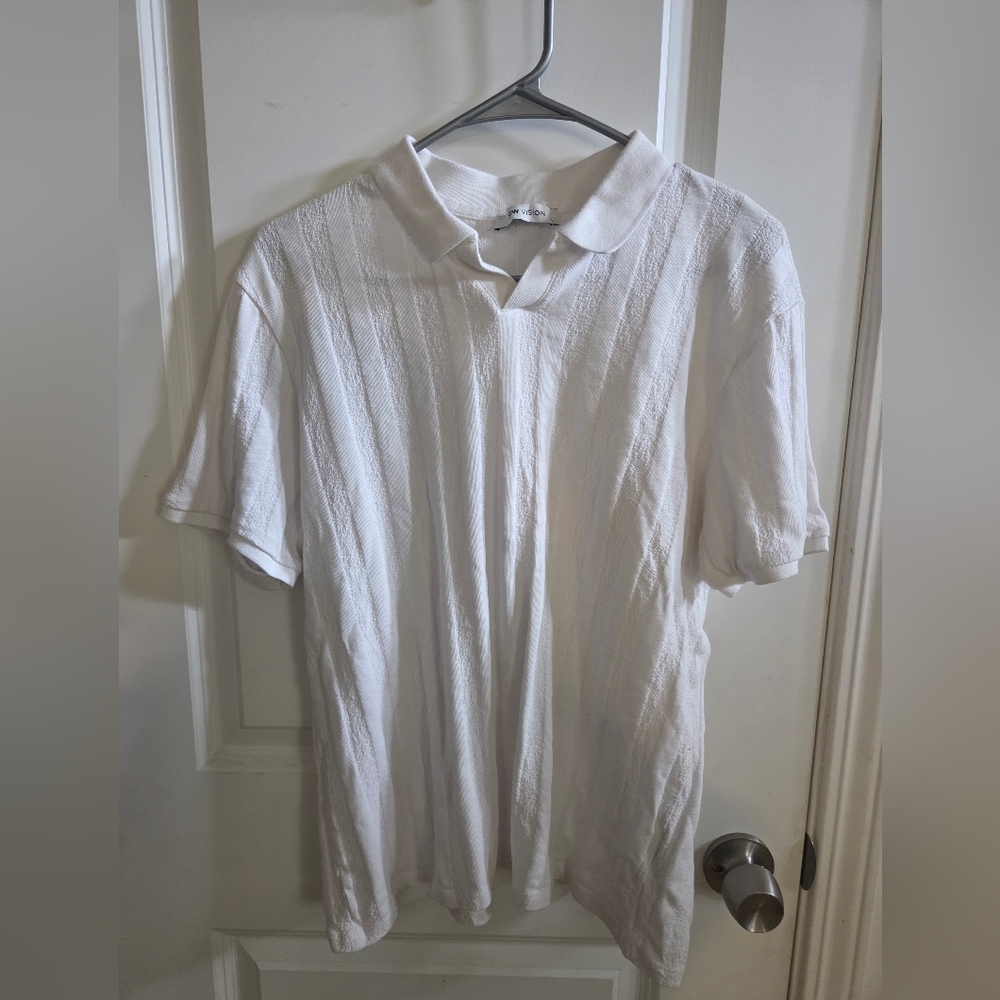 Men's‎ Classic White Polo Shirt Size Large.
